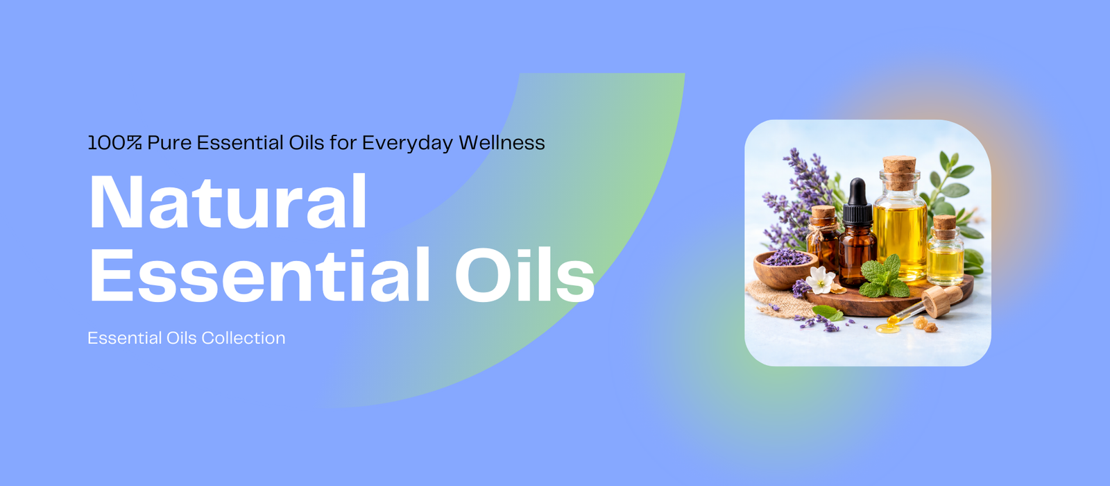 Luxury essential oils and perfumes banner showcasing premium aromatherapy collection